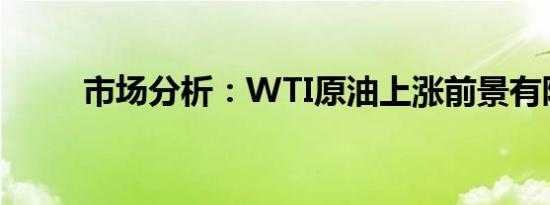 市场分析：WTI原油上涨前景有限