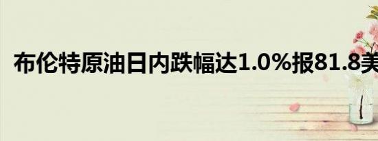 布伦特原油日内跌幅达1.0%报81.8美元/桶