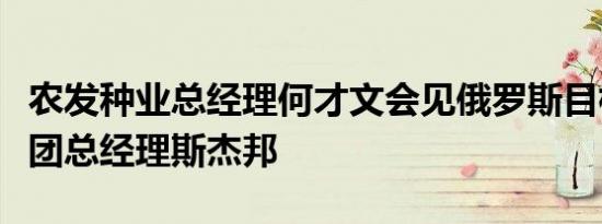农发种业总经理何才文会见俄罗斯目标农业集团总经理斯杰邦
