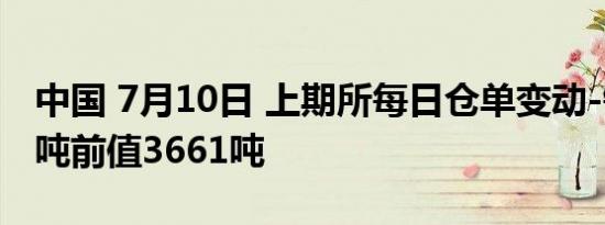 中国 7月10日 上期所每日仓单变动-铜-1811吨前值3661吨