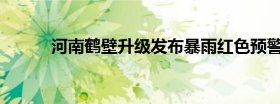 河南鹤壁升级发布暴雨红色预警