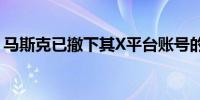 马斯克已撤下其X平台账号的“激光眼”头像