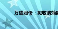 万盛股份：拟收购熵能新材股份