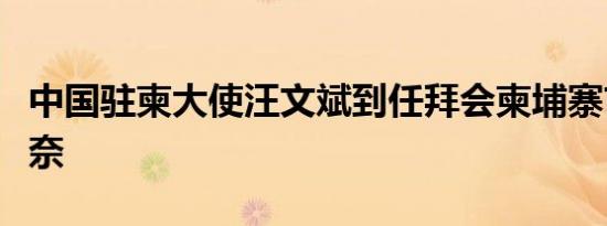 中国驻柬大使汪文斌到任拜会柬埔寨首相洪玛奈