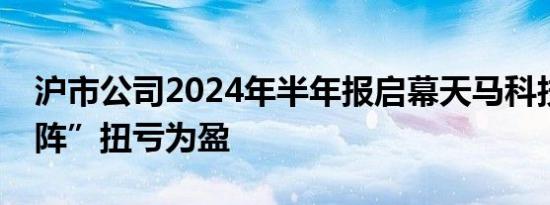 沪市公司2024年半年报启幕天马科技“打头阵”扭亏为盈