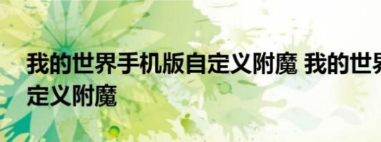 我的世界手机版自定义附魔 我的世界怎么自定义附魔