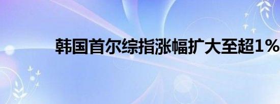 韩国首尔综指涨幅扩大至超1%