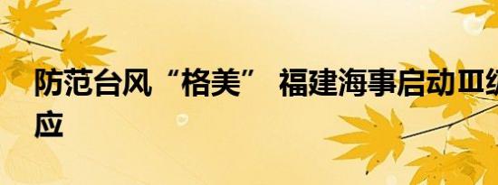 防范台风“格美” 福建海事启动Ⅲ级应急响应