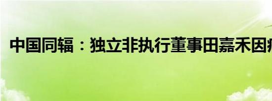 中国同辐：独立非执行董事田嘉禾因病离世