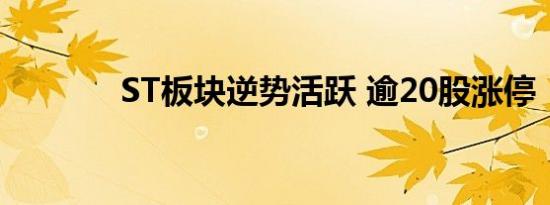 ST板块逆势活跃 逾20股涨停