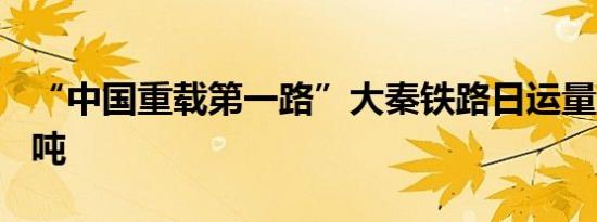 “中国重载第一路”大秦铁路日运量超100万吨