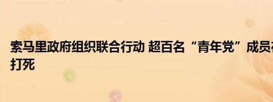 索马里政府组织联合行动 超百名“青年党”成员在行动中被打死