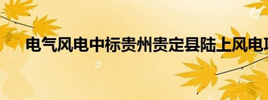 电气风电中标贵州贵定县陆上风电项目