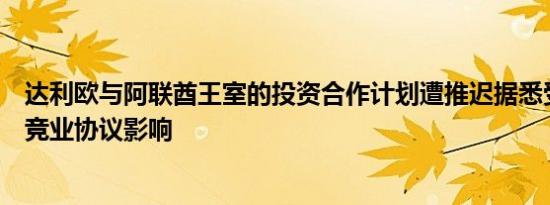 达利欧与阿联酋王室的投资合作计划遭推迟据悉受桥水基金竞业协议影响