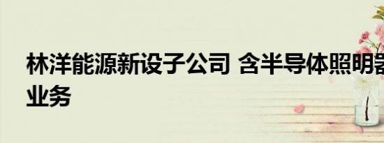 林洋能源新设子公司 含半导体照明器件销售业务