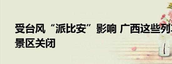 受台风“派比安”影响 广西这些列车停运、景区关闭