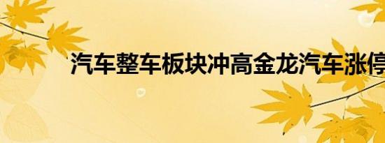 汽车整车板块冲高金龙汽车涨停
