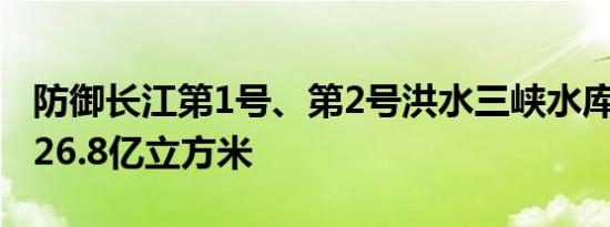 防御长江第1号、第2号洪水三峡水库共拦蓄126.8亿立方米