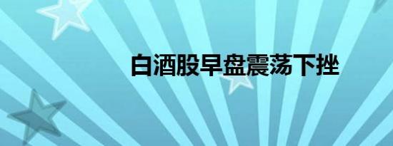 白酒股早盘震荡下挫