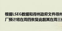 根据LSEG数据和得州政府文件得州自由港液化天然气出口厂预计将在周四恢复此前其在周三停止运营