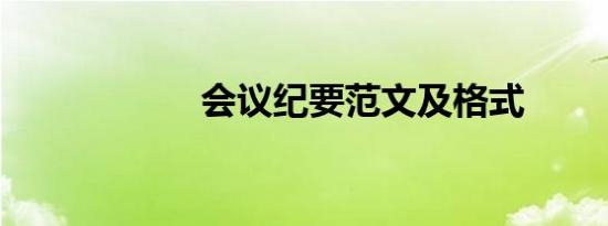 会议纪要范文及格式