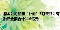 消金公司加速“补血”7月来共计有7家消费金融公司发行金融债金额合计116亿元