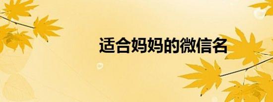 适合妈妈的微信名