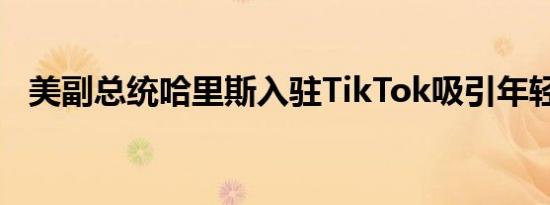 美副总统哈里斯入驻TikTok吸引年轻选民
