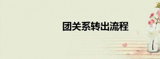 团关系转出流程