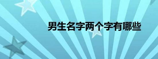 男生名字两个字有哪些