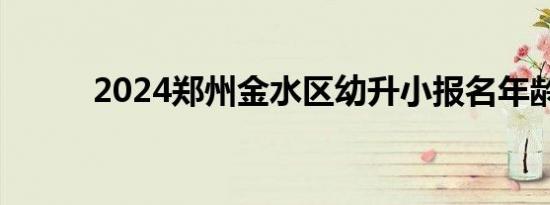 2024郑州金水区幼升小报名年龄