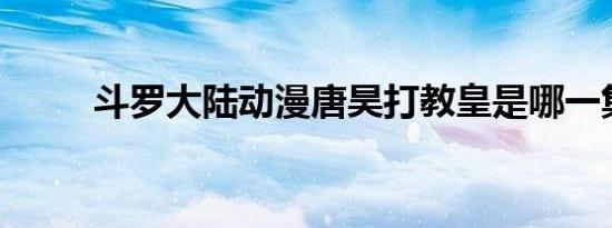 斗罗大陆动漫唐昊打教皇是哪一集