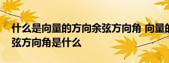 什么是向量的方向余弦方向角 向量的方向余弦方向角是什么