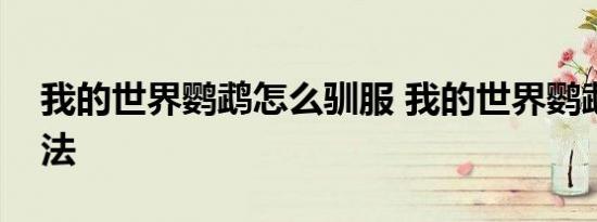 我的世界鹦鹉怎么驯服 我的世界鹦鹉驯服方法