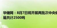 华储网：8月7日将开展两批次中央储备冻牛羊肉收储竞价交易共计2500吨