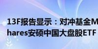 13F报告显示：对冲基金MKP Capital新进iShares安硕中国大盘股ETF