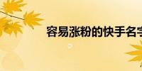 容易涨粉的快手名字有哪些