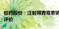 哈药股份：注射用青霉素钠通过仿制药一致性评价