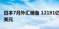 日本7月外汇储备 12191亿美元前值12315亿美元