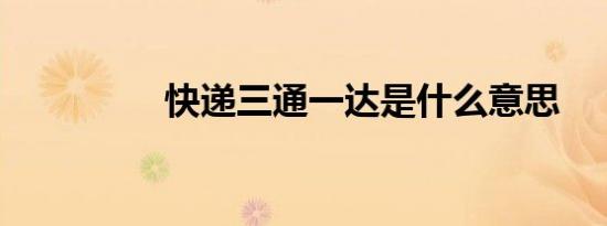 快递三通一达是什么意思
