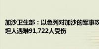 加沙卫生部：以色列对加沙的军事攻势导致39,699名巴勒斯坦人遇难91,722人受伤