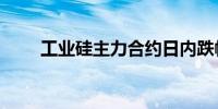 工业硅主力合约日内跌幅扩大至3%