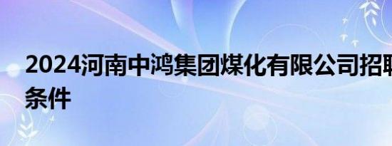 2024河南中鸿集团煤化有限公司招聘岗位及条件