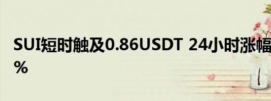 SUI短时触及0.86USDT 24小时涨幅为40.39%