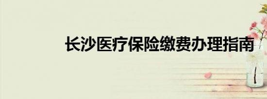 长沙医疗保险缴费办理指南