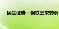 民生证券：钢铁需求转弱 价格持续回调