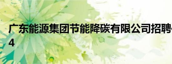 广东能源集团节能降碳有限公司招聘信息2024