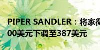 PIPER SANDLER：将家得宝公司目标价从400美元下调至387美元