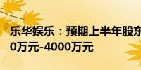 乐华娱乐：预期上半年股东应占净利润约2000万元-4000万元