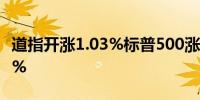 道指开涨1.03%标普500涨0.95%纳指涨1.16%